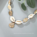 Popular Personality Fashion Natural Shell Scallop Woven Anklet Female